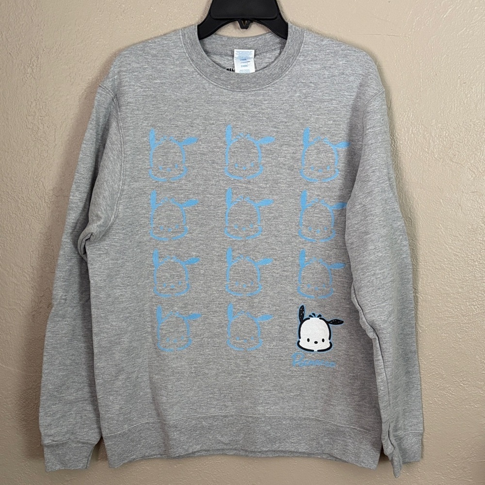 Hello Kitty Pochacco Women’s Crew Neck‎ Sweatshirt Light Gray Medium
